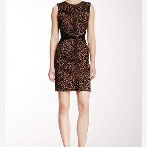 Calvin Klein Brown and Black Animal Print Mini Dress